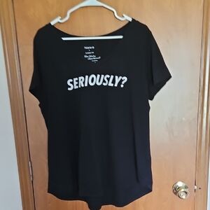 Torrid Black 'Seriously?' Short Sleeve Tee